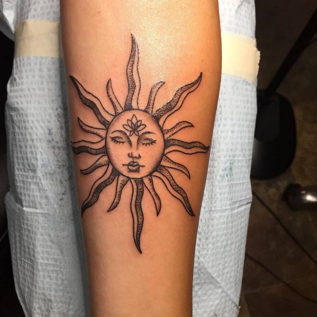 hippie sun tattoos