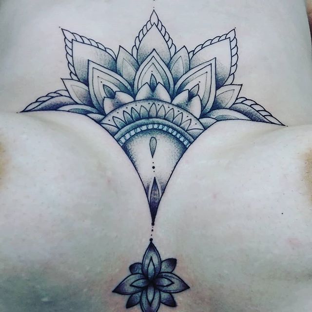 Between Breast Tattoo Designs For Woman | TattooMenu
