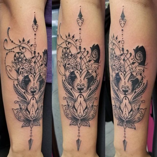 Bear Mandala  Bear tattoos Hand tattoos for guys Body art tattoos