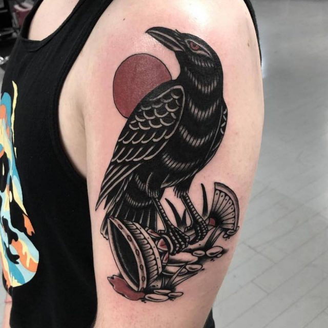 Dad mentioned he wanted a similar raven tattoo to mine shortly after I  started tattooing. I procrastinated on it a bit until I felt like ... |  Instagram