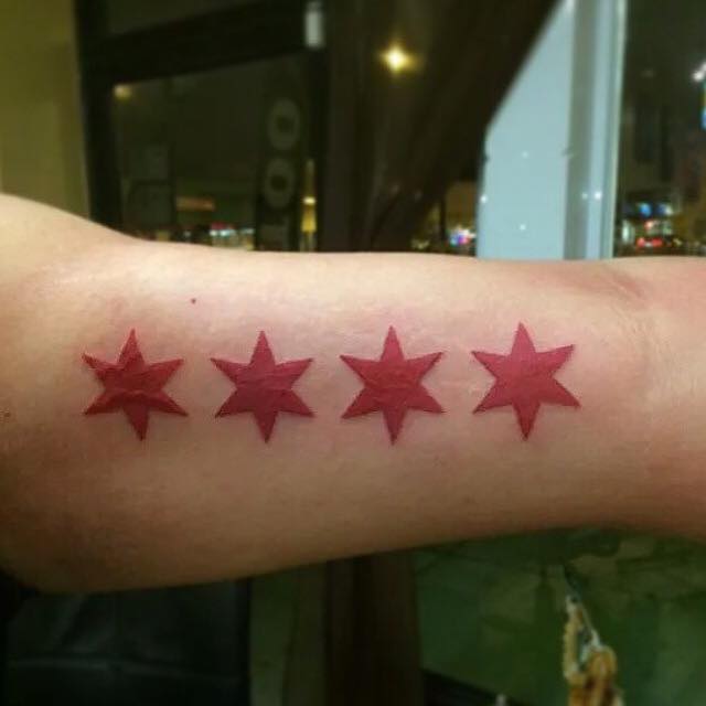 Get A Chicago Flag Tattoo  Nathan Galman  Chicago Tattoo Artist