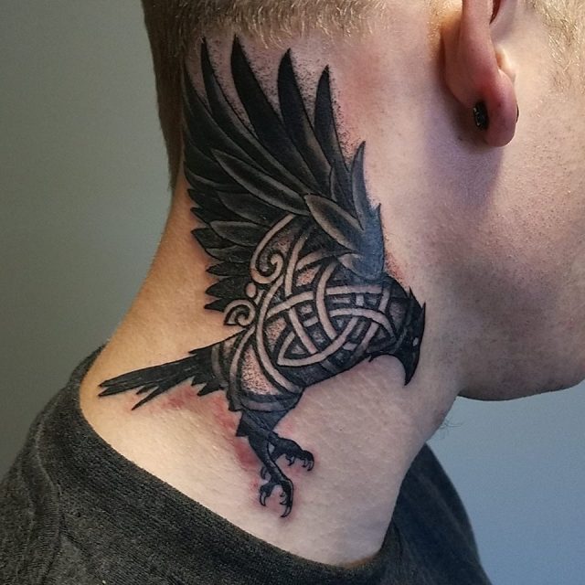 HAPPENINK TATTOO JAKARTA on Instagram Neo traditional crow tattoo on neck  done by benkbenk book your spot now happeninktattoo jakarta  jakartatattoo inked inkedmag