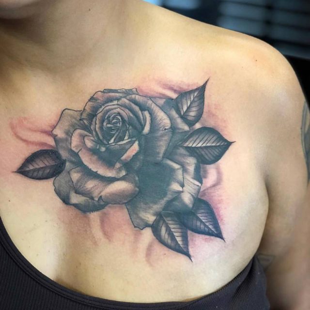 Cover up chest piece from today 🖤 #blackandgreytattoo #tattooideas #t... |  TikTok