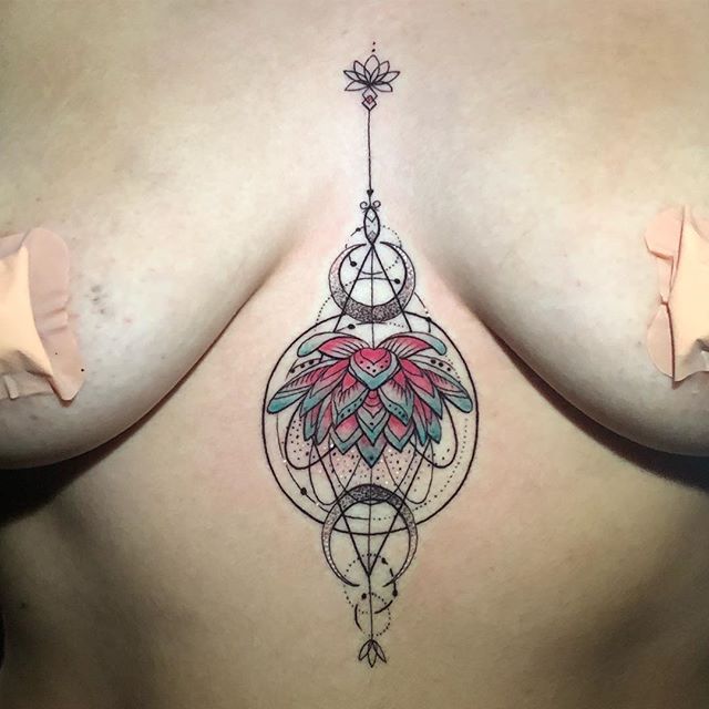 Aggregate 99 about simple between breast tattoos latest  indaotaonec