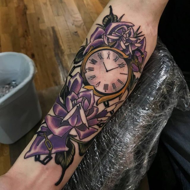 simple clock tattoo