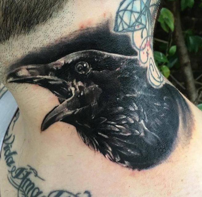 New Waterproof Temporary Black Eagle Crow Flower Arm Tattoos Fake Tattoo  Body Shoulder Chest Tattoo Sticker Women Men