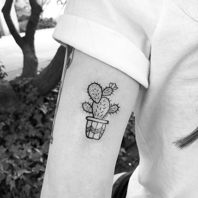 Tattoo tagged with: flower, small, cactus, tiny, ifttt, little, nature,  inner forearm, drwoo, illustrative | inked-app.com