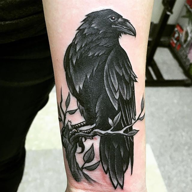 Tattoo Raven Sitting On Tree Stock Vector Royalty Free 111312239   Shutterstock