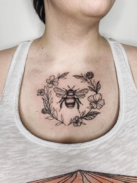 100 Bee Chest Tattoo Design png  jpg 2023