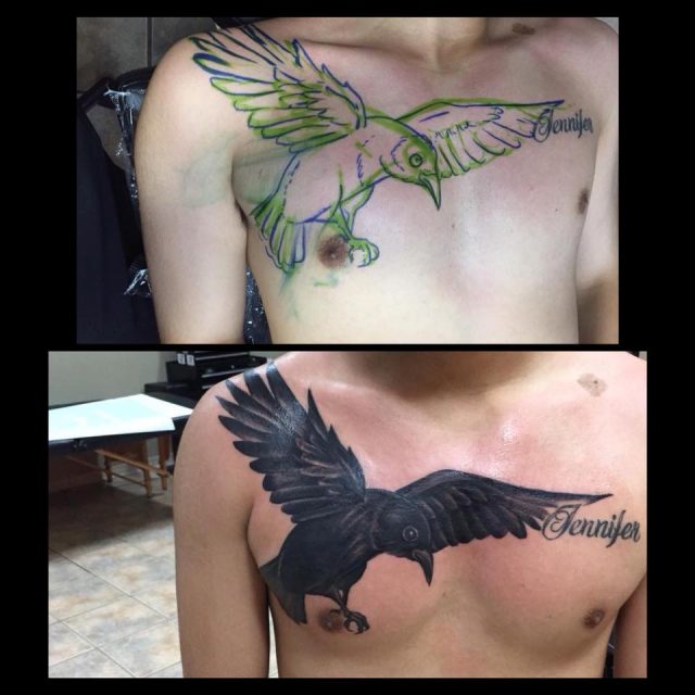 Crow Raven Skull Wing Realistic 3d Tattoo by Jackie Rabbit  a photo on  Flickriver