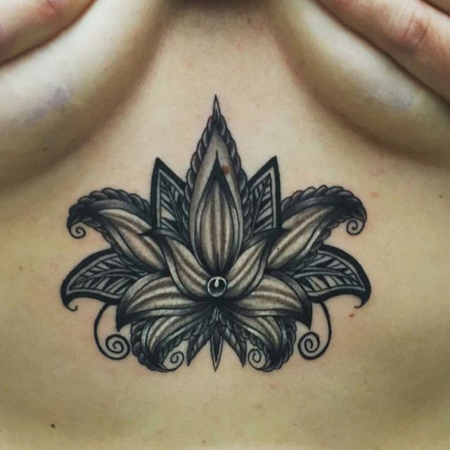 Between Breast Tattoo Designs | TattooMenu