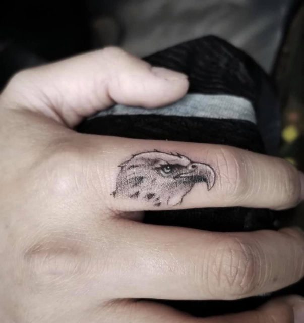 Eagle tattoo | Finger tattoos, Thunderbird tattoo, Eagle tattoo