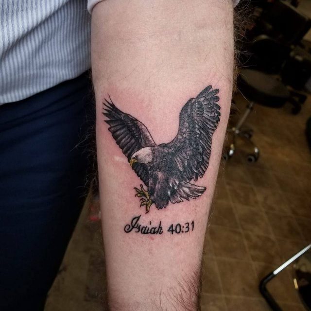 Eagle coverup Isaiah 4031 tattoo